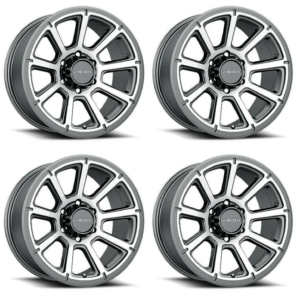 Juego 4 llantas 17" Vision 353 Turbina Gunmetal Mecanizadas 17x8,5 5x5 -6 mm Foto 1 de 4