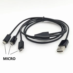 Cable divisor micro USB 1/2/3M (3/6/10 PIES) 1 a 3 cable micro USB cable de carga - Imagen 1 de 13