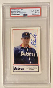 1987 Houston Astros Police NOLAN RYAN Signed Autograph Baseball Card #16 PSADNA