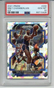 2021 PANINI PRIZM ICE #260 WILT CHAMBERLAIN WARRIORS PSA 10 LOW POP 1 MOLTO RARO - Foto 1 di 2