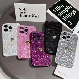 For iPhone 15 Pro Max 14 13 12 11 Cute Glitter Bling Sparkle Phone Case Cover - Picture 1 of 17