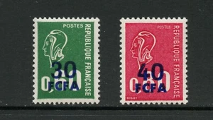 J136 Reunion 1974 "Marianne" SURCHARGED 2v. MNH - Picture 1 of 1
