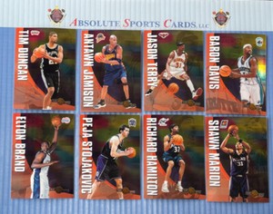 2001-02 Topps Chrome Team Topps Partial Set | 8 Of 12 Cards | TIL DUNCAN DAVIS
