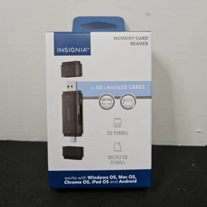 Insignia USB-C/USB 3.0 to SD and microSD Memory Card Reader - Picture 1 of 3