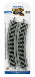 Bachmann HO On-30 Nickel-Silver Track 4 pieces NIB 44501 NEW 18" Radius Curved - Picture 1 of 1