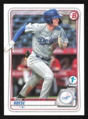 2020 Bowman First 1st Edition KODY HOESE card LOS ANGELES DODGERS #BD-142 - Image 1 of 2