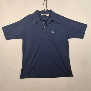 Vintage Penguin Shirt Mens Polo Grand Slam Munsingwear  1970s Large Navy Blue - Picture 1 of 13