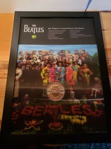 The Beatles SGT. Pepper's Lonely Hearts Club Band 3D Holographic Poster Framed  - Picture 1 of 11