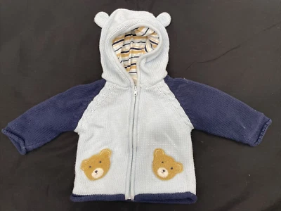 Suéter con Capucha NORDSTROM Niño Pequeño Completamente Forrado Azul Cremallera Talla 12 Meses/1T Foto 1 de 4