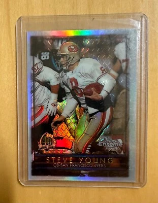 1996 TOPPS CHROME REFRACTOR - STEVE YOUNG - #130 HOFer - First Year Topps Chrome - Image 1 of 2