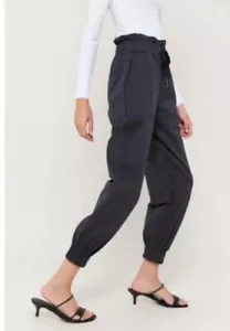 Urban Outfitters Women's Evon Black High Waist Paperbag Jogger Pants Size M NWT - Picture 1 of 15