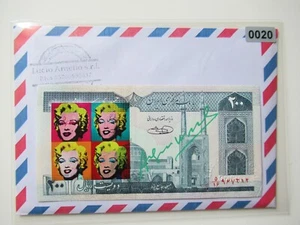 ANDY WARHOLS Banknote "MONROE" Original signiert, skizziert mit USPS-Stempel - Bild 1 von 7