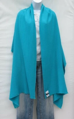 Cachemira|Chal\Tirar|Gran tamaño|Telar a mano|4 capas|Espiga ancha|Turquesa Foto 1 de 4