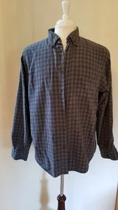 GAP Blue Gold Plaid Button Down Long Sleeve Shirt Men's Size M 100% Cotton - Picture 1 of 8