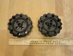 BIG BLACK TINKERTOY WHEELS 3.75" Diameter ~ Almost an InchThick ~ Replacement - Picture 1 of 1