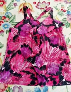 Neu mit Etikett Elle Tanktop Größe S vorne Rüschen auffällig Blumenmuster - Bild 1 von 2
