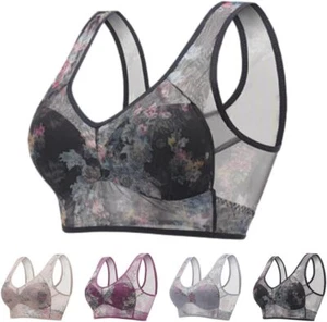 Ice Silk Lace Cooling Comfort Bra, Lace Buttonless Comfortable Bra - Picture 1 of 14