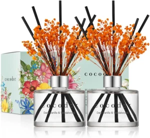 Cocodor Dark Vanilla & Sandalwood Reed Diffuser 2-Pack Home Fragrance - Picture 1 of 13