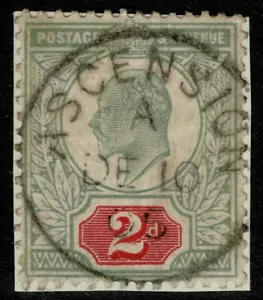 Ascension 1905 2d Verde & Carmine Edoardo VII Z24 finemente usato su pezzo gatto. £200,00 - Foto 1 di 1