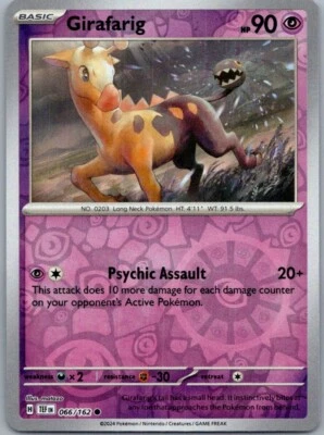 Girafarig SV05: Temporal Forces 066/162 Near Mint NM Reverse Holo - Image 1 of 2