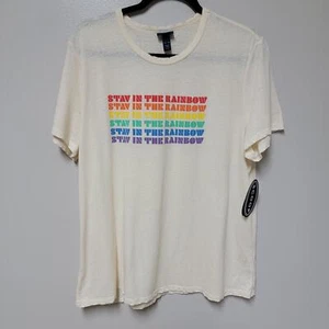 NWT SCOOP Stay in the Rainbow White TShirt XXXL/3XG (22) - Picture 1 of 11