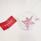 NEU Baseballmütze Kappe American Girl Puppe glänzender Stern MÄDCHENGRÖSSE weiß/rosa neu mit Etikett