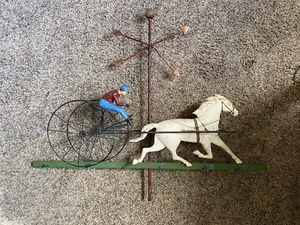 C. Jere Curtis Metal Wall Art Sculpture THE SULKY RACER 28" Long Vintage 1984 - Picture 1 of 10