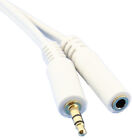 10m White Stereo Speaker Headphone Aux Extension Cable Lead Wire 3.5 Gold jack 