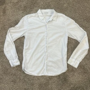 James Perse Mens White Cotton Collared Long Sleeve Button Shirt Sz 0 - Picture 1 of 18
