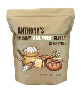 Vital Wheat Gluten Powder by Anthony's High in Protein (4lb) 4 Pound Resealable - Picture 1 of 3