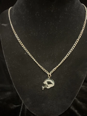 Carolina Panthers 21 Inch Necklace With Football Helmet Pendant .75 Inches.  #1 Cover