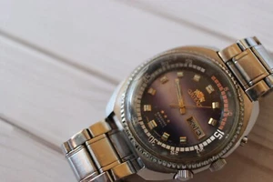 RARE Vintage Orient Purple Gradient King Diver 21 Jewels TriStar Y46946207 Japan - Picture 1 of 14