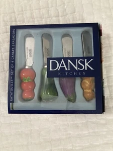 vtg NIB Dansk Ratatouille Canape Spreaders Tomato Eggplant Onion Green Pepper - Bild 1 von 4