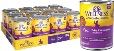 Wellness Complete Health Turkey & Salmon Grain-Free Wet Cat Food, 12 x 12-oz - Image 1 of 4