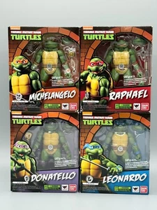 SET 4 NINJA TURTLES SH Figuarts Bandai Tamashii Nations COMPLETE Authentic TMNT - Picture 1 of 22