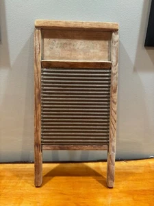 Antique Everyday Washboard Metal Flutes Early 1900s Vintage Laundry Room - Picture 1 of 5