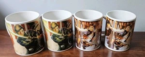 4 Star Wars Coffee Mugs Luke Skywalker Darth Vader Han Solo Boba Fett Galerie - Picture 1 of 14
