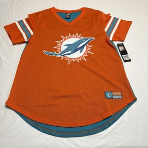NFL Miami Dolphins Short Sleeve Jersey Shirt Women’s Large New - Picture 1 of 8
