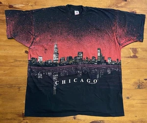 Camiseta vintage Chicago Bulls Colors Skyline FOTL para hombre XXXL XXL 3XL AOP 90s - Imagen 1 de 7