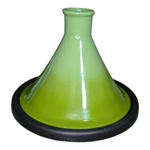 Le Creuset Tagine Kiwi grün Gusseisen Sockel Keramikplatte ZURÜCKGENOMMEN große offene Box - Bild 1 von 8