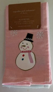 Cupcakes & Cashmere set of four woven 100%  cotton multi-color holiday  napkins - Imagen 1 de 6