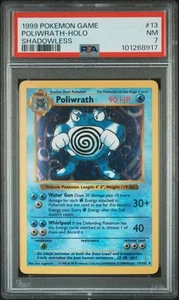 PSA 7 - Pokemon Card - Base 13/102 - POLIWRATH (holo-foil) *Shadowless* - NM - Picture 1 of 2