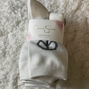 Jessica Simpson Womens Fashion Crew Socks 8 Pairs NEW Size 4-10 Greens Whites - Picture 1 of 8