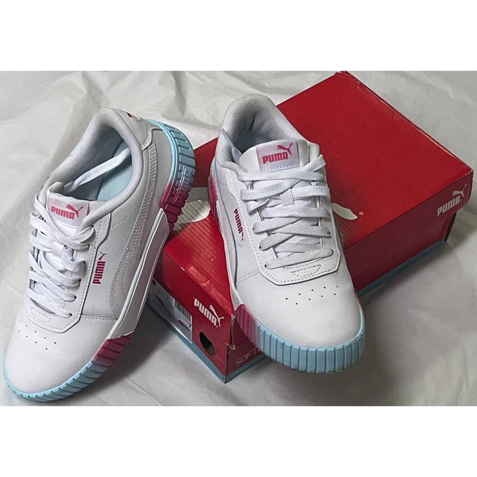 Puma Carina 2.0 Fade Jr para niños grandes blanco/rosa/azul - talla 7 - 390472-01 con caja Foto 1 de 4