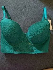 Auden Women's Teal Lace Underwire Push-Up Bra Adjustable Straps Size 34C New - Picture 1 of 8