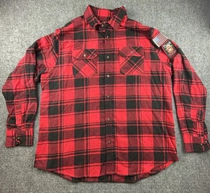 Camisa de Franela Angry Minnow Smokey The Bear Hombres XXL Rojo Búfalo Cuadros Bandera de EE. UU. - Imagen 1 de 10