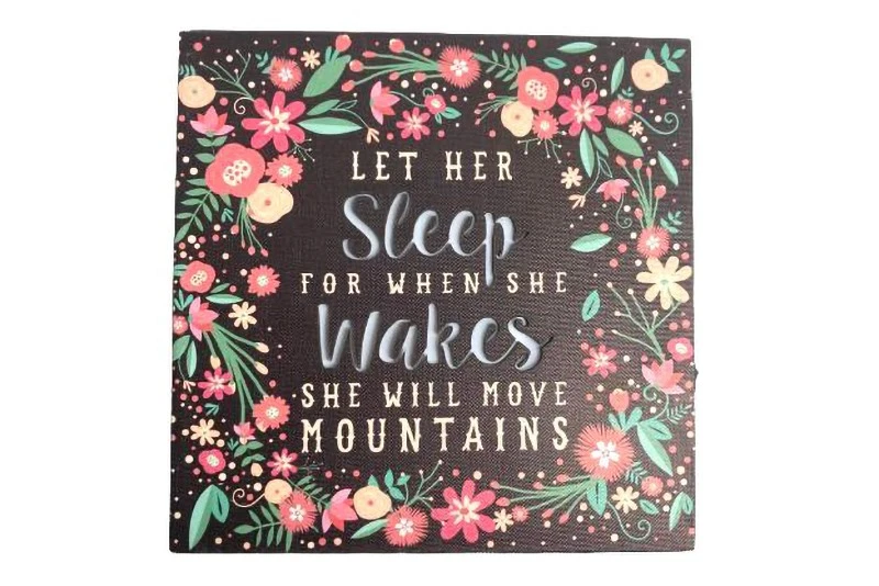 New View Gifts Floral Light Up Wall Décor - "Let Her Sleep" Quote - Image 1 of 4