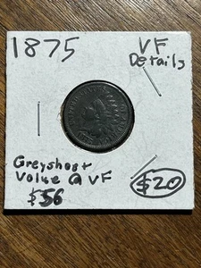 1875 Indian Head Cent - Fully Visible "LIBERTY"! - Ships Free! - Picture 1 of 5
