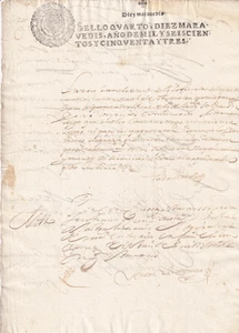 Spain 1653 (Felipe IV) document stamped paper Fuente el Olmo (Segovia) (181) - Picture 1 of 2