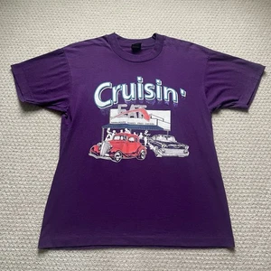Vintage Cruiser Grafik 90er T-Shirt Cruisin Diner Einzelnaht Größe L - Bild 1 von 7